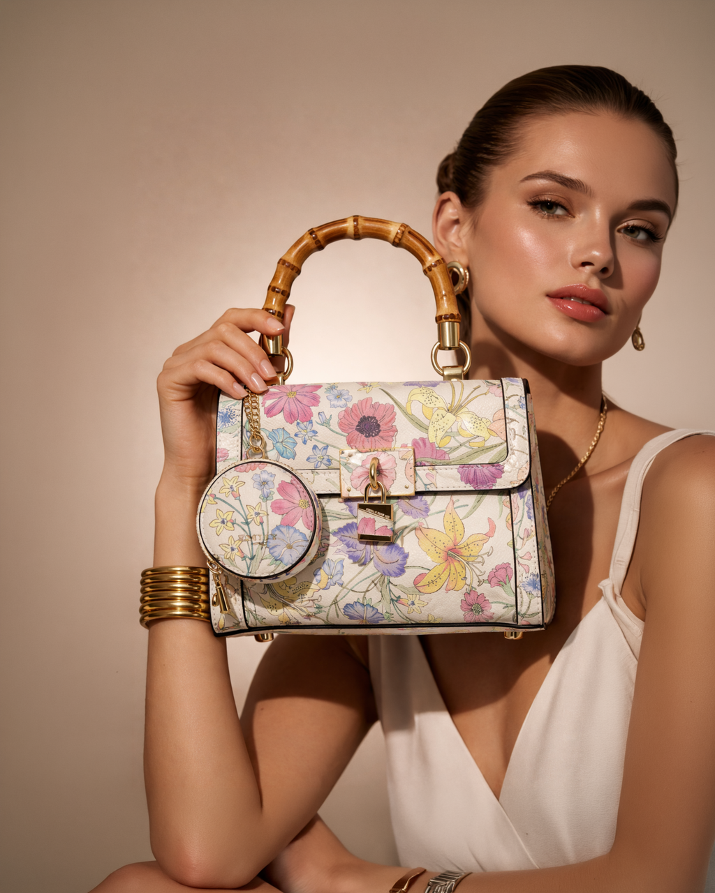 Luxe Camellia Crossbody Bag