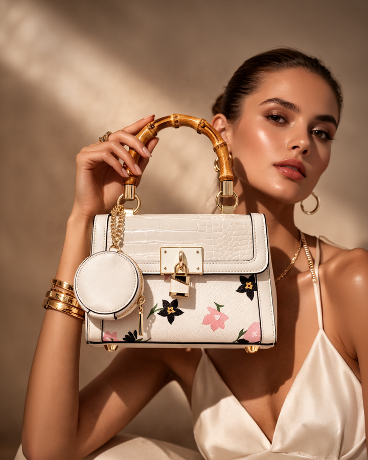 Luxe Camellia Crossbody Bag