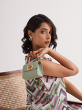 Croc Bamboo Handle Mini Bag