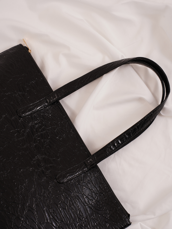 Black Classic Solid Tote Bag